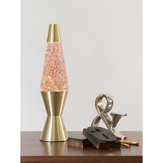 14.5″ LAVA LAMP RAINBOW GLITTER – CLEAR/GOLD - US 4757